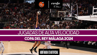 The Copa del Rey at Full Speed" captures the essence of the intense basketball action and excitement of the Copa del Rey Málaga 2024.