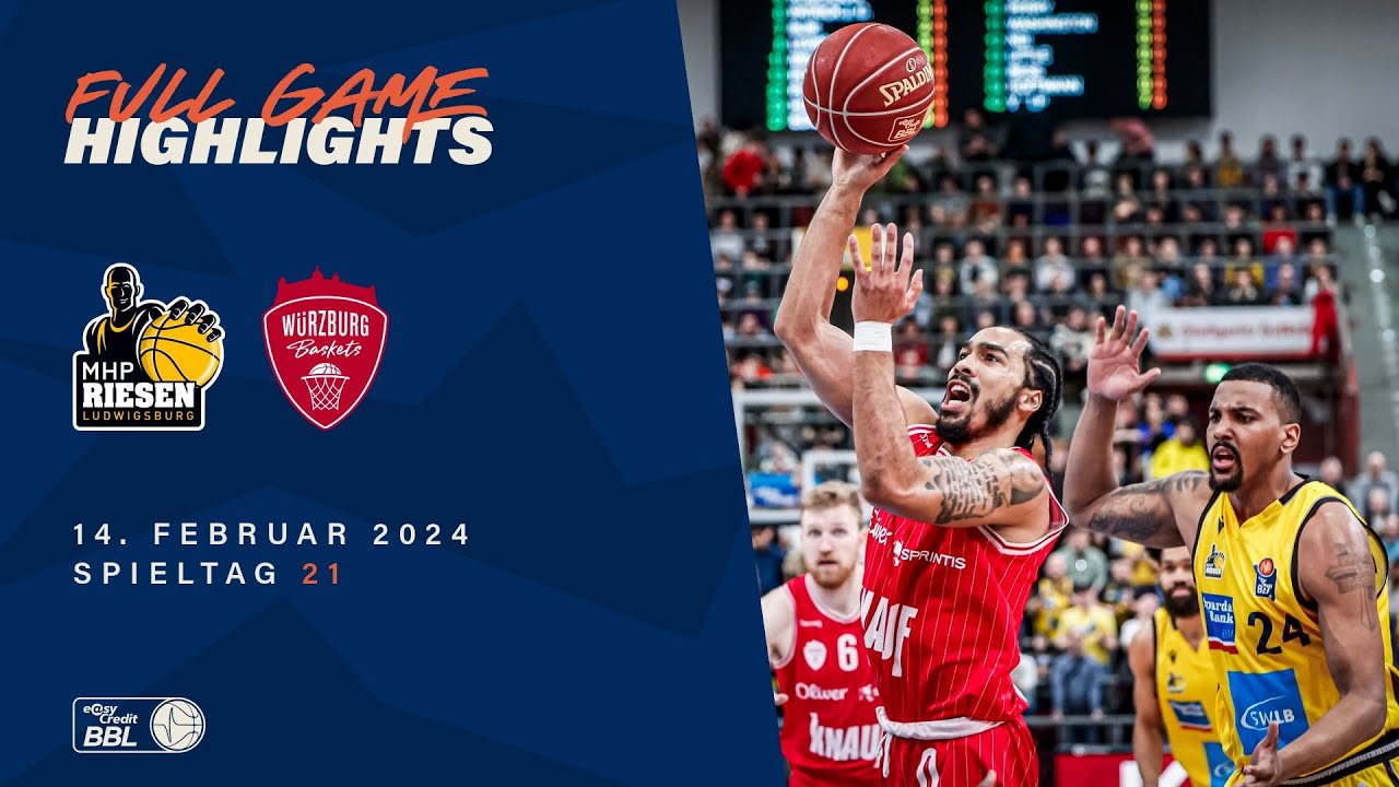 MHP RIESEN Ludwigsburg vs. Würzburg Baskets - Full Game Highlights - Spieltag 21, Season 23/24