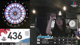 YUN JI KIM vs NA WOO KIM SEMI-FINAL, 2023 SOFT DARTS PROFESSIONAL TOUR LADIES KOREA 5차