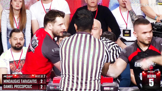 Mindaugas Tarasaitis vs Daniel Procopciuc World Title 75kg Right Arm Highlights