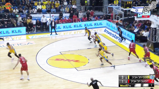 Built like a fortress: Maccabi's champion roof party in the derby.