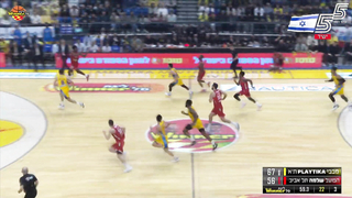 Built like a fortress: Maccabi's champion roof party in the derby.