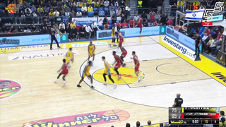 Built like a fortress: Maccabi's champion roof party in the derby.