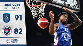 Anadolu Efes defeated Bahçeşehir Koleji 91-82 in the Turkish Basketball Super League 2023/24 season