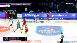 Anadolu Efes defeated Bahçeşehir Koleji 91-82 in the Turkish Basketball Super League 2023/24 season