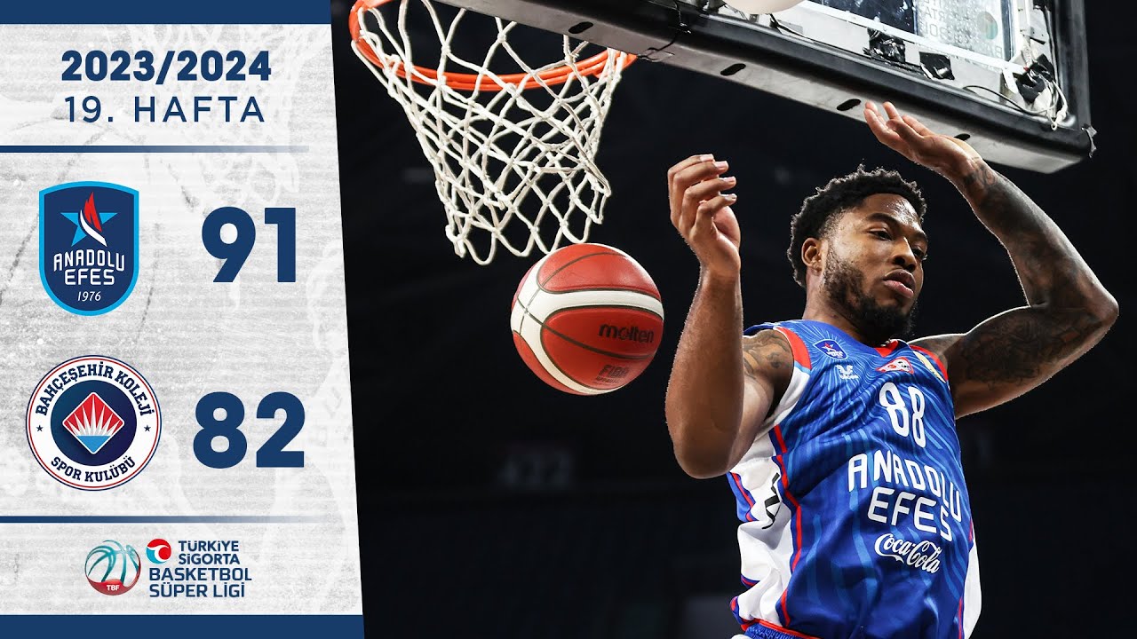 Anadolu Efes defeated Bahçeşehir Koleji 91-82 in the Turkish Basketball Super League 2023/24 season
