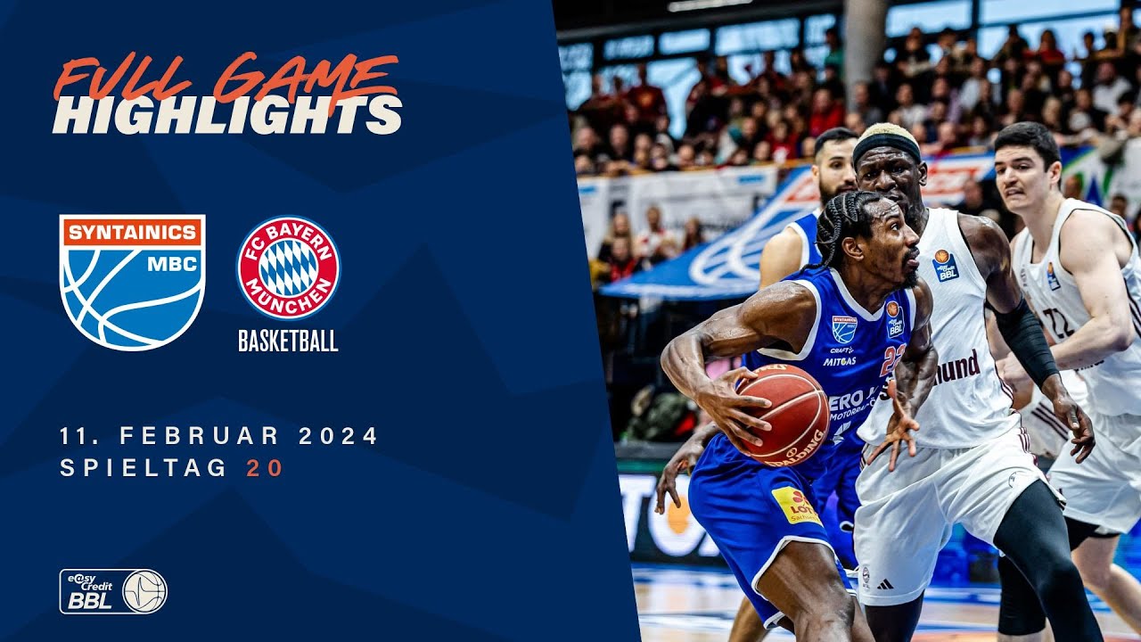 Here are the full game highlights between SYNTAINICS MBC and FC Bayern München Basketball from Matchday 20 of the 2023/24 season.