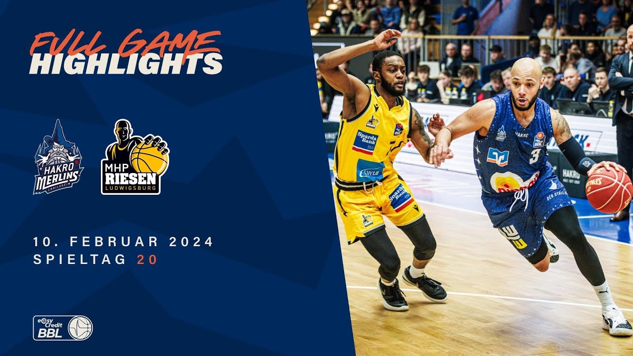 HAKRO Merlins Crailsheim vs. MHP Riesen Ludwigsburg - Game Highlights, Matchday 20, Season 23/24