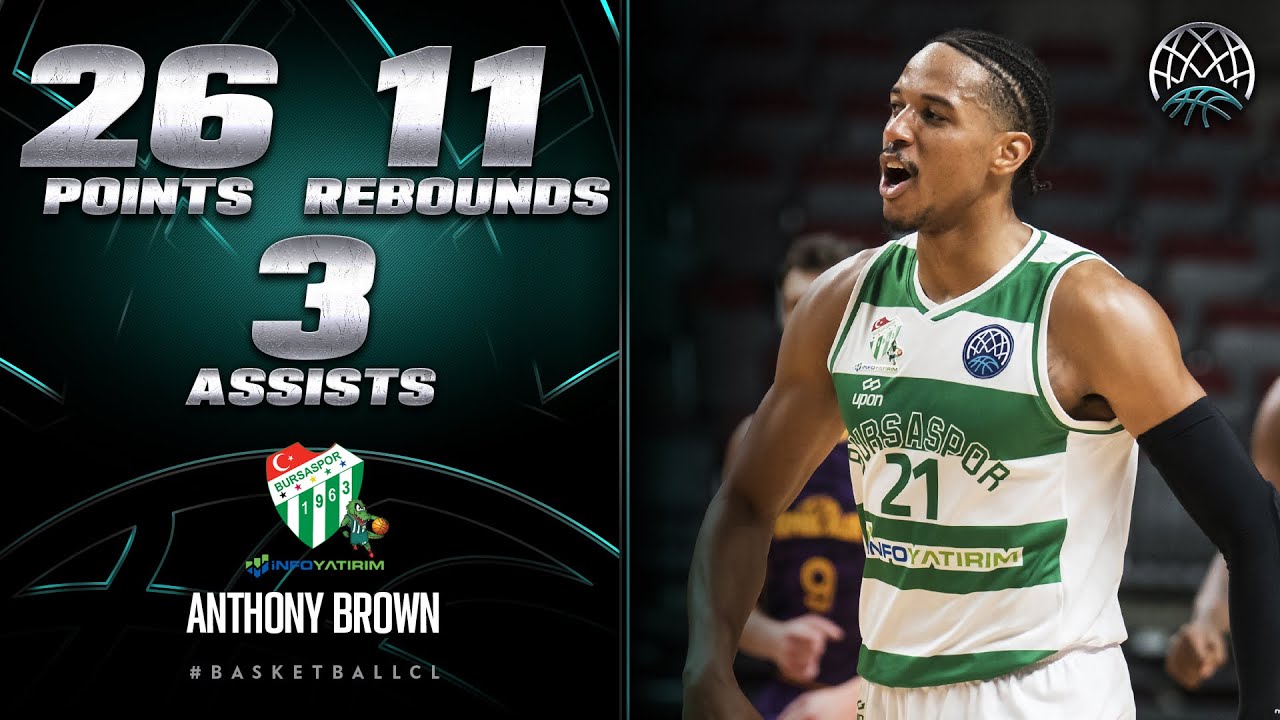 Anthony Brown (26 PTS | 28 EFF) | Player Highlights | HOLO v BURS | #BasketballCL 2023-24
