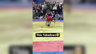Crazy youth wrestling takedown