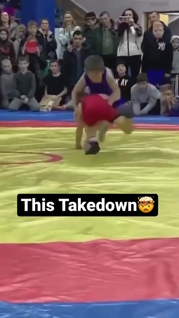 Crazy youth wrestling takedown