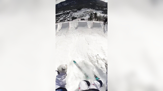 POV: Experience the Thrill of a Mogul Skier's Perfect Backflip!