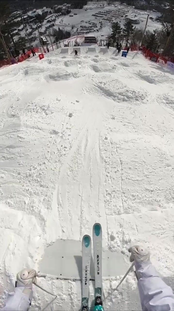 POV: Experience the Thrill of a Mogul Skier's Perfect Backflip!