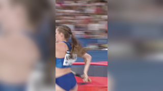 Incredible Reaction from Female Pole Vaulter! #DiamondLeague #ParisDL #Record #Shorts