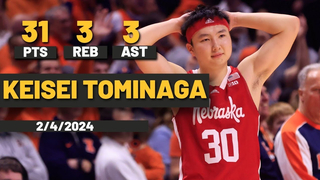 Keisei Tominaga Nebraska Cornhuskers 30 PTS 3 REB 3 AST vs Illinois Fighting Illini