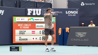 Kei Nishikori Returns To Action vs Sebastian Ofner | Miami 2024 Highlights