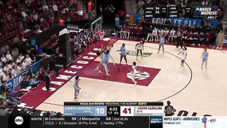 South Carolina vs. North Carolina - Second Round NCAA tournament extended highlights