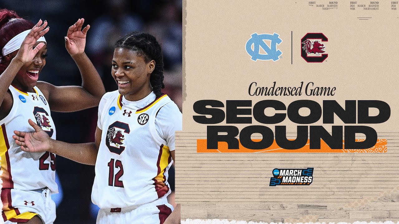 South Carolina vs. North Carolina - Second Round NCAA tournament extended highlights
