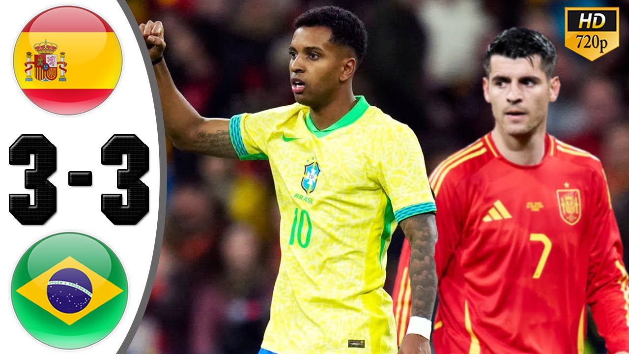 Spain vs Brazil 3-3 Highlights & All Goals 2024 HD