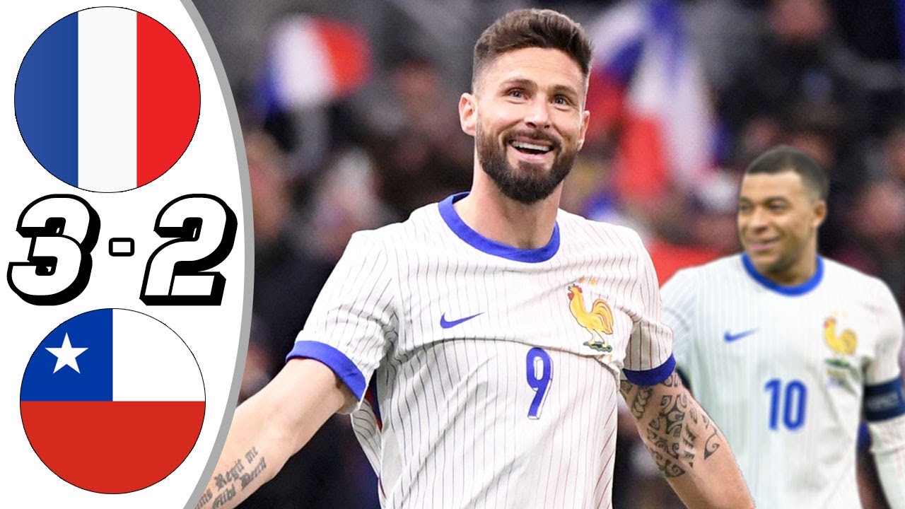 France vs Chile 3-2- All Goals & Highlights - 2024