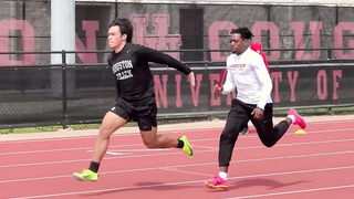 Carl Lewis & Houston Sprinters' 4x100m Relay Workout
