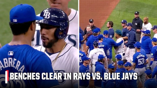 BENCHES CLEAR in Rays vs. Blue Jays after Génesis Cabrera shoves Jose Caballero | ESPN MLB