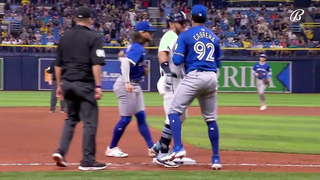 BENCHES CLEAR in Rays vs. Blue Jays after Génesis Cabrera shoves Jose Caballero | ESPN MLB