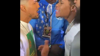 ????TEOFIMO LOPEZ AND DEVIN HANEY EXCHANGED SOME WORDS AFTER GARCIA VS MARTIN FIGHT
