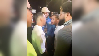 ????TEOFIMO LOPEZ AND DEVIN HANEY EXCHANGED SOME WORDS AFTER GARCIA VS MARTIN FIGHT