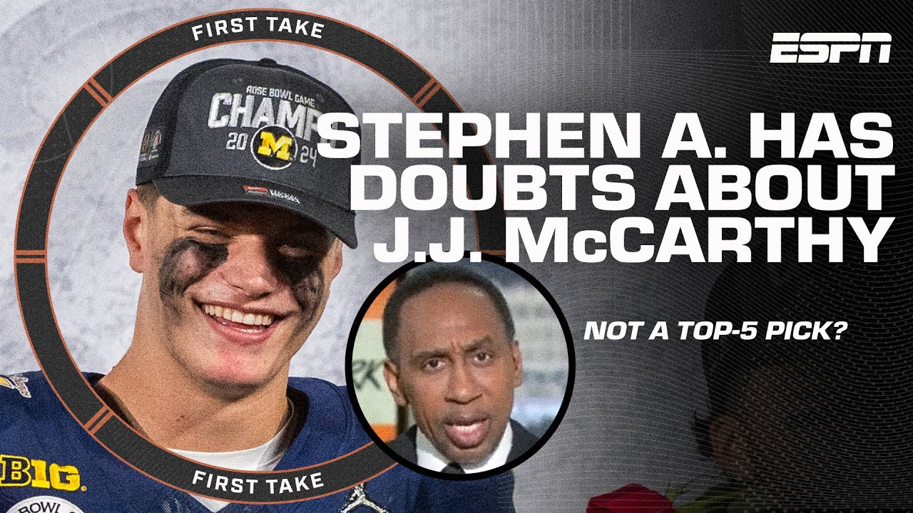 Stephen A. debates J.J. McCarthy has MORE TO PROVE than Caleb Williams ???? | First Take
