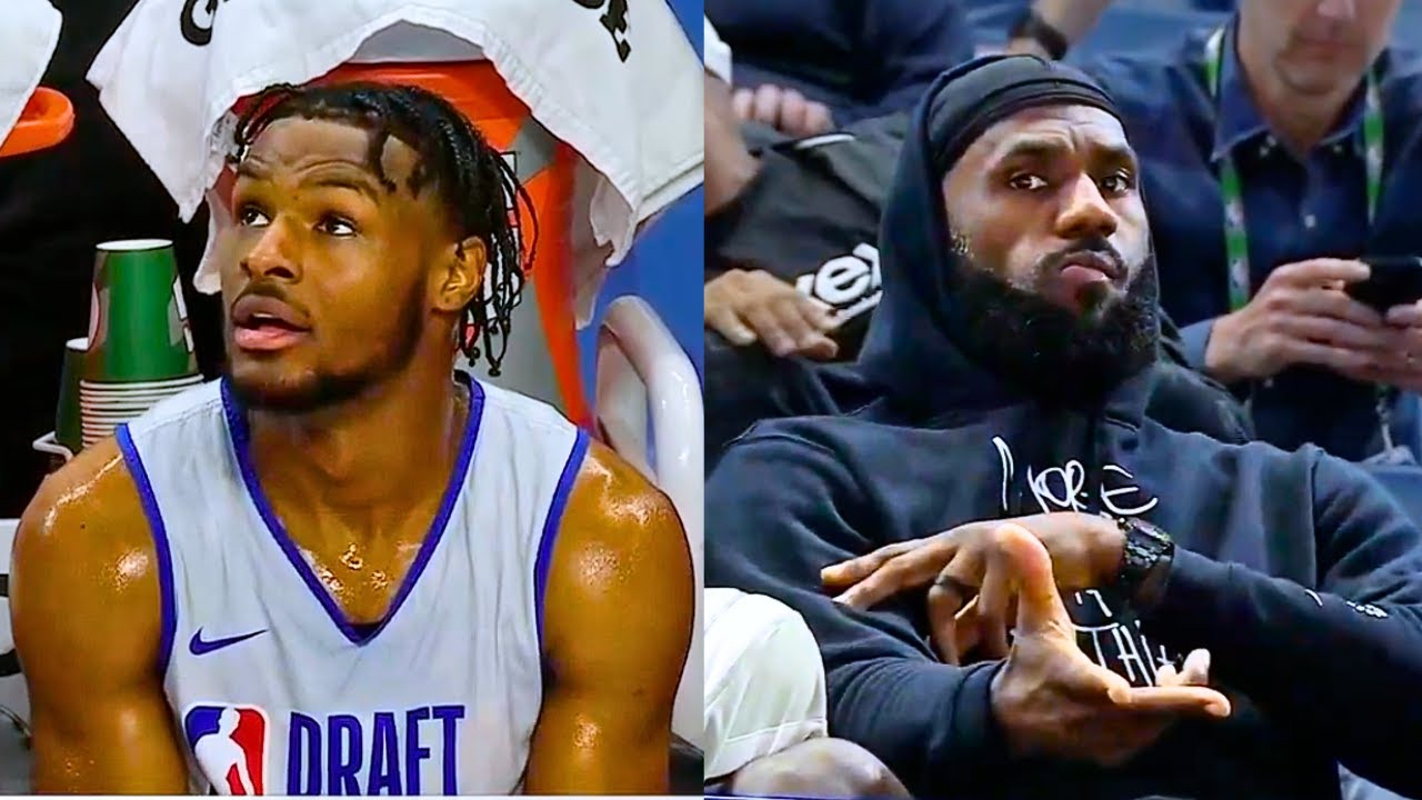 Bronny James Shines at NBA Draft Combine Scrimmage With LeBron in Attendance | Full Highlights