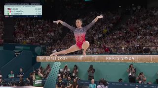 Suni Lee adds to gymnastics all-around score with beam routine | Paris Olympics | NBC Sports