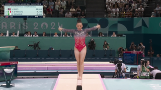Suni Lee adds to gymnastics all-around score with beam routine | Paris Olympics | NBC Sports