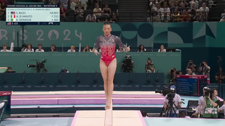 Suni Lee adds to gymnastics all-around score with beam routine | Paris Olympics | NBC Sports