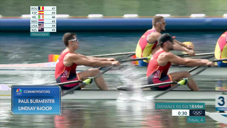 Romania digs deep, dominates final 500m in men's double sculls final | Paris Olympics | NBC sports