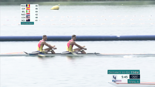 Romania digs deep, dominates final 500m in men's double sculls final | Paris Olympics | NBC sports