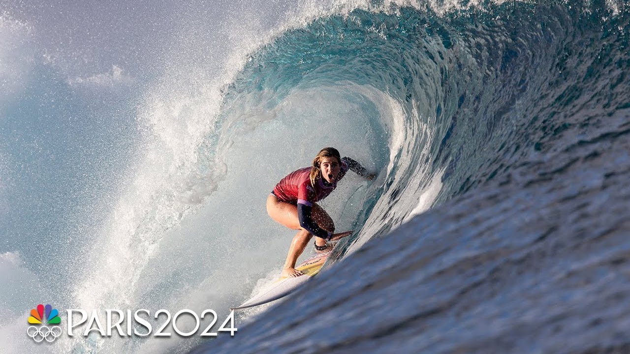 Caroline Marks shreds her way to surfing SFs, Carissa Moore bounced | Paris Olympics | NBC Sports