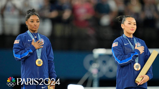 Simone Biles, Suni Lee soak in medal ceremony after all-around competition | Paris Olympics