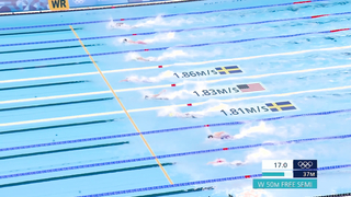 Sarah Sjoestroem sets Olympic record, Gretchen Walsh second in 50m free semi | Paris Olympics