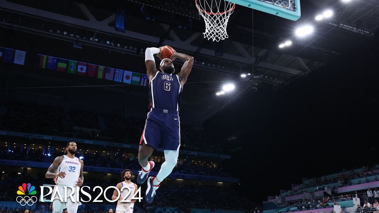 LeBron James puts up near triple-double in Team USA win over Puerto Rico | Paris Olympics