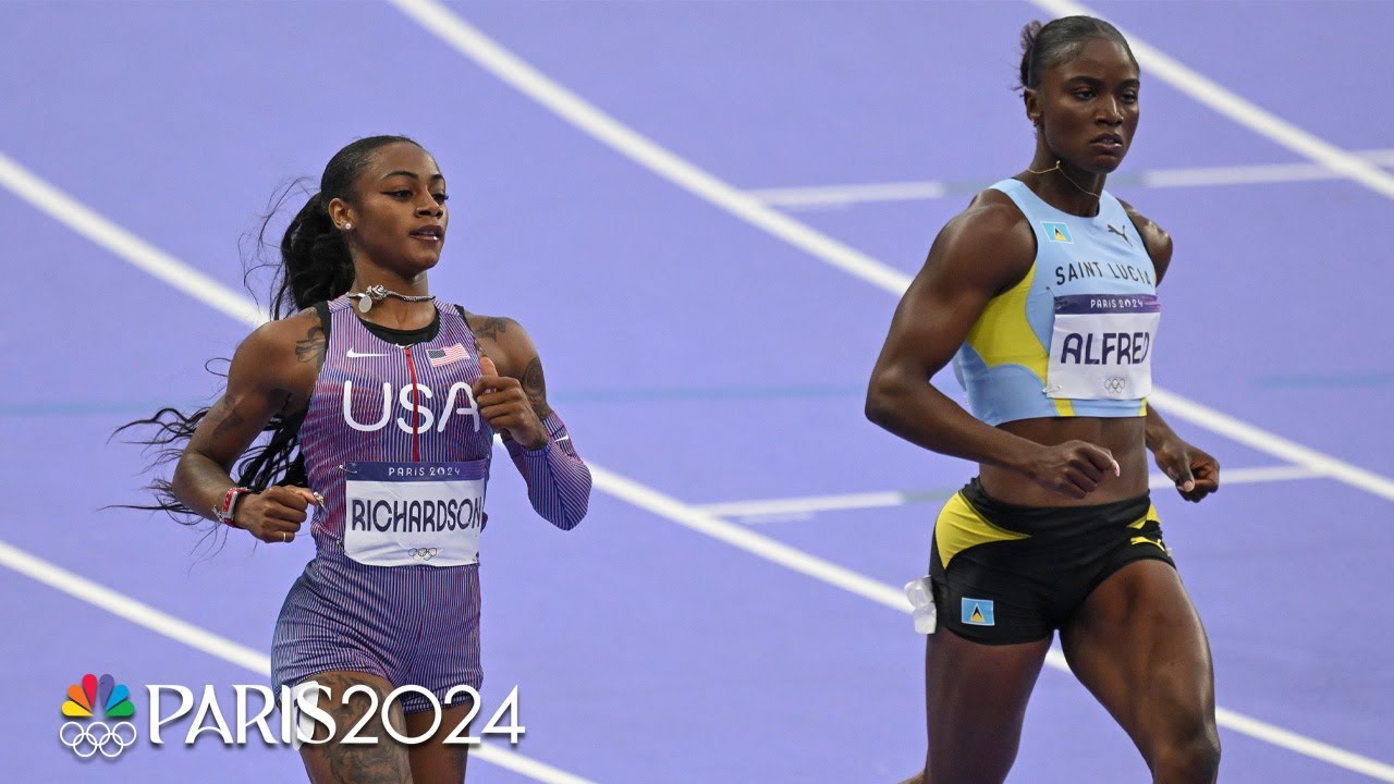 Sha'Carri Richardson finds her gear, joins Julien Alfred in 100m final | Paris Olympics | NBC Sports