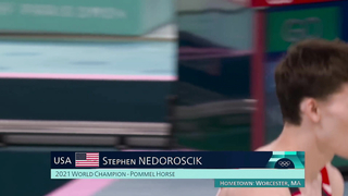 Stephen Nedoroscik POWERS to bronze on pommel horse as crowd erupts | Paris Olympics | NBC Sports