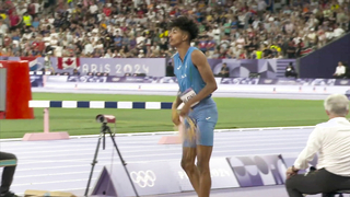Greece's Miltiadis Tentoglou DEFENDS men's long jump gold medal at Paris Olympics | NBC Sports