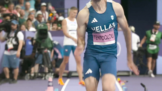 Greece's Miltiadis Tentoglou DEFENDS men's long jump gold medal at Paris Olympics | NBC Sports