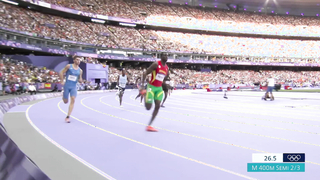 Grenada golden boy Kirani James ekes out semifinal victory in men's 400m | Paris Olympics | NBC