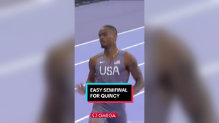 He made it look easy. ‍ American Quincy Hall breezes his way through to the men's 400m final! #ParisOlympics on NBC and Peacock #usa #trackandfield #semi
