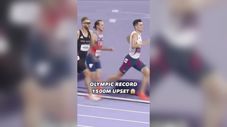 WOW. A STUNNING upset in the men’s 1500m as AMERICAN COLE HOCKER takes gold! #ParisOlympics #colehocker #usatf #teamusa #oregonducks #trackandfield #1500m