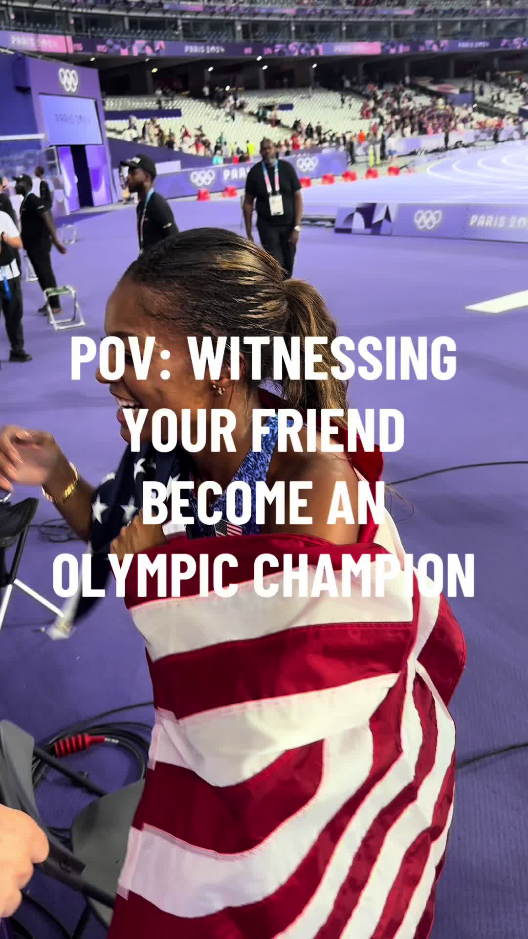 I cried real tears watching this, nothing like watching your friends achieve greatness #GabbyThomas #Olympics #GoldMedal #Paris2024