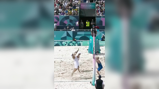 Spain’s Adrian Gavira was HUSTLING on this point! #ParisOlympics #olympics #beachvolleyball NBC and Peacock