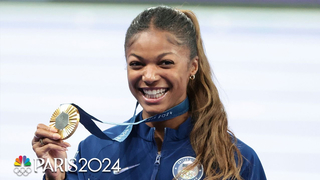 Gabby Thomas Beams with Joy During Medal Ceremony and Anthem at Paris Olympics
